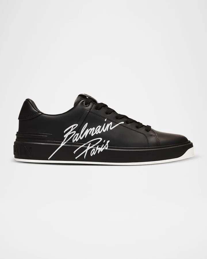 Men's B-Court Calfskin Low-Top Sneakers