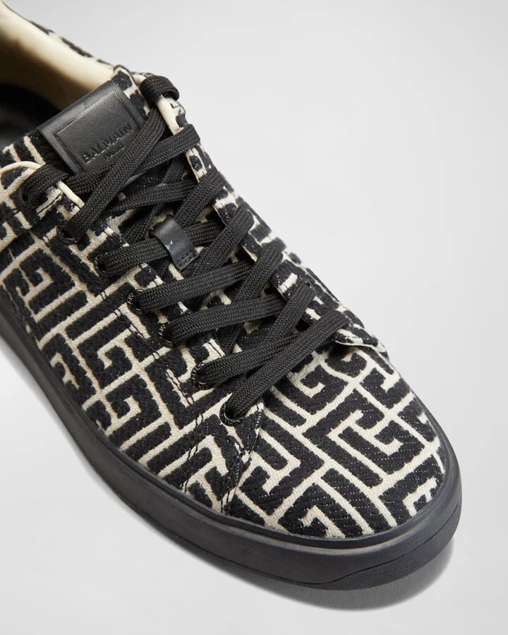 Men's B-Court Jacquard Monogram Low Top Sneakers - Image 2