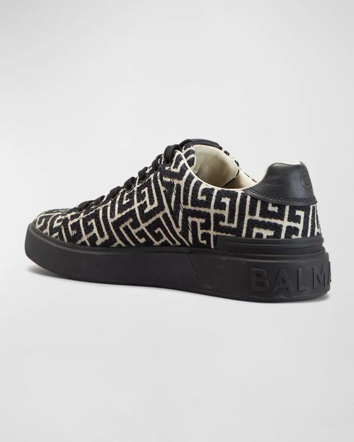 Men's B-Court Jacquard Monogram Low Top Sneakers - Image 4