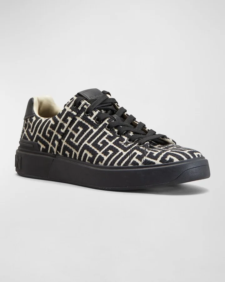 Men's B-Court Jacquard Monogram Low Top Sneakers - Image 10