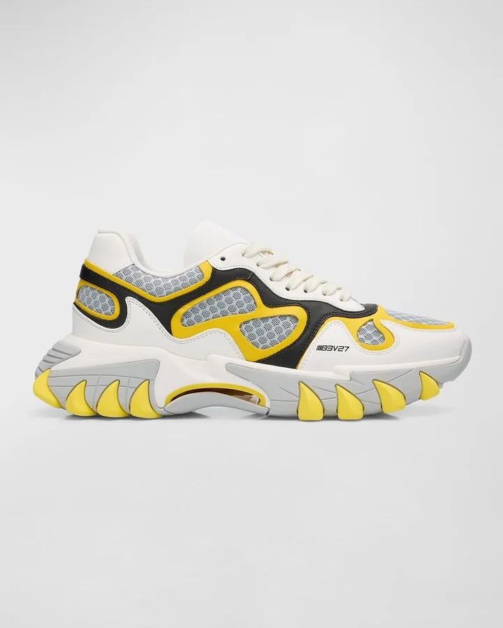 Men's B-East Leather and Mesh Runner Sneakers