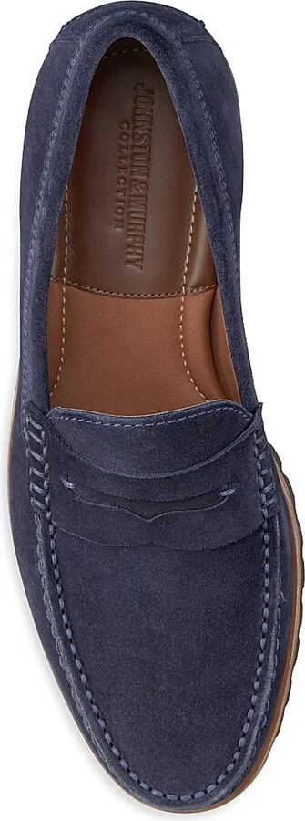 Men's Baldwin Suede Lug Penny Loafers - Navy - Size 8 - Image 4