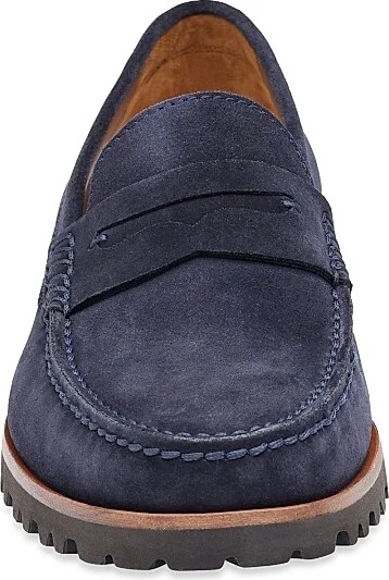 Men's Baldwin Suede Lug Penny Loafers - Navy - Size 8 - Image 5
