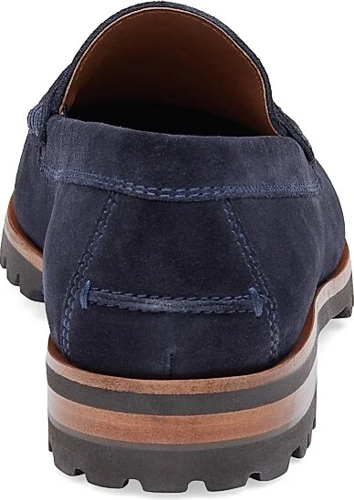 Men's Baldwin Suede Lug Penny Loafers - Navy - Size 8 - Image 6