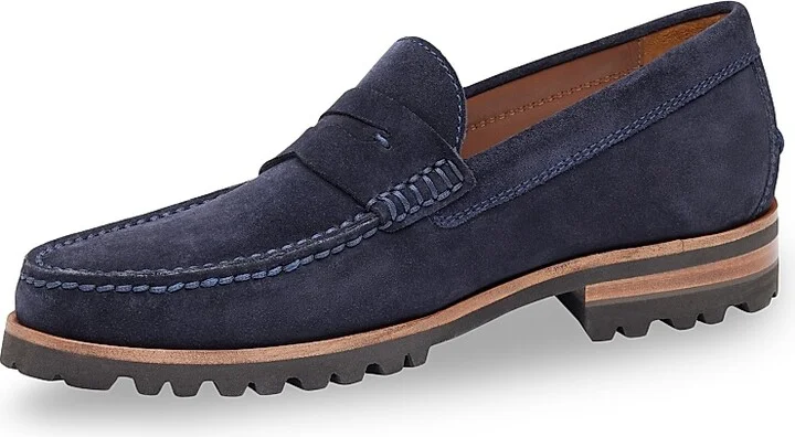 Men's Baldwin Suede Lug Penny Loafers - Navy - Size 8 - Image 7