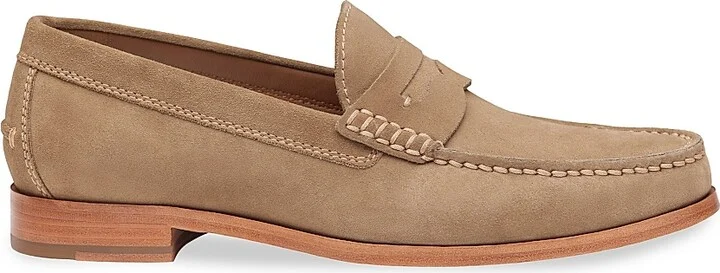 Men's Baldwin Suede Penny Loafers - Taupe English - Size 8.5
