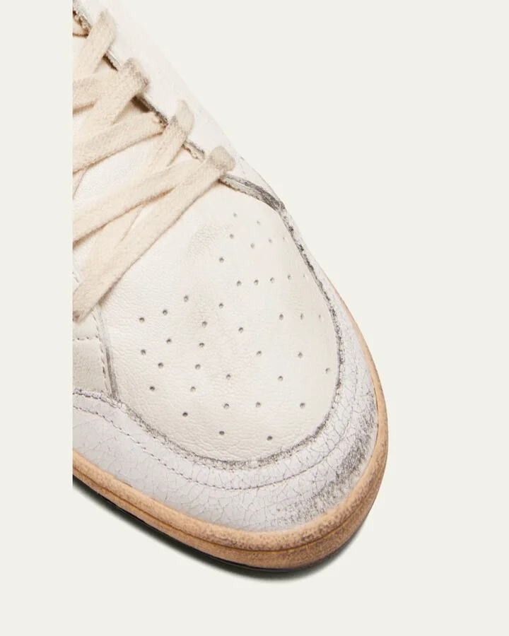 Men's Ball Star Distressed Leather Low-Top Sneakers - Image 6