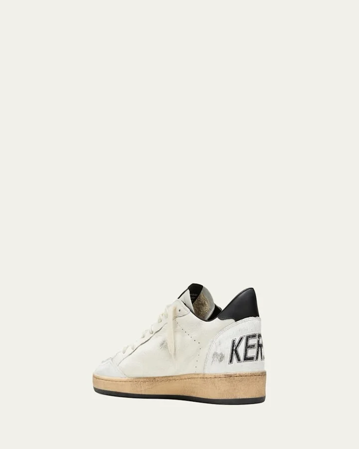 Men's Ball Star Distressed Leather Low-Top Sneakers - Image 11