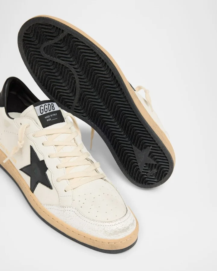 Men's Ball Star Distressed Leather Low-Top Sneakers - Image 6