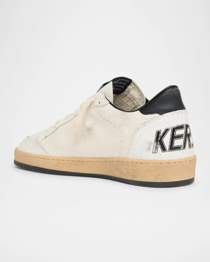 Men's Ball Star Distressed Leather Low-Top Sneakers - Image 8