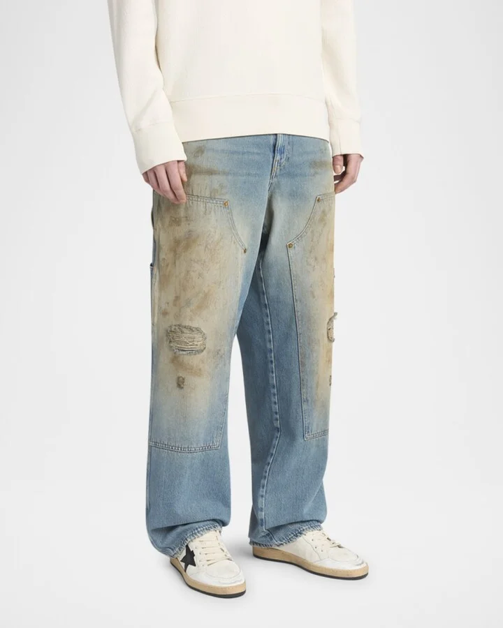 Men's Ball Star Distressed Leather Low-Top Sneakers - Image 10