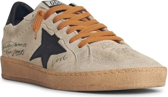 Men's Ball-star In Grey Suede With Black Leather Star And Heel - Image 2