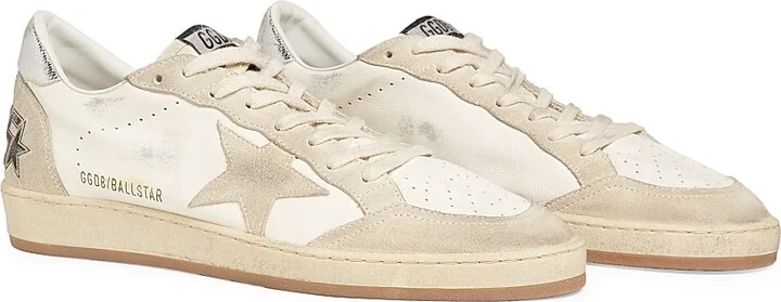 Men's Ball Star Leather Sneakers - White Pearl Silver - Size 12 - Image 2