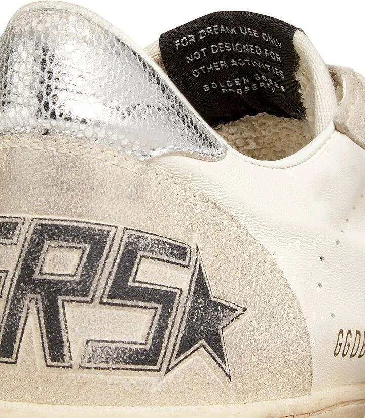 Men's Ball Star Leather Sneakers - White Pearl Silver - Size 12 - Image 5