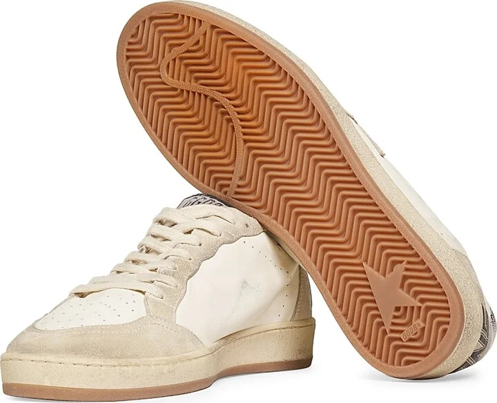 Men's Ball Star Leather Sneakers - White Pearl Silver - Size 12 - Image 6