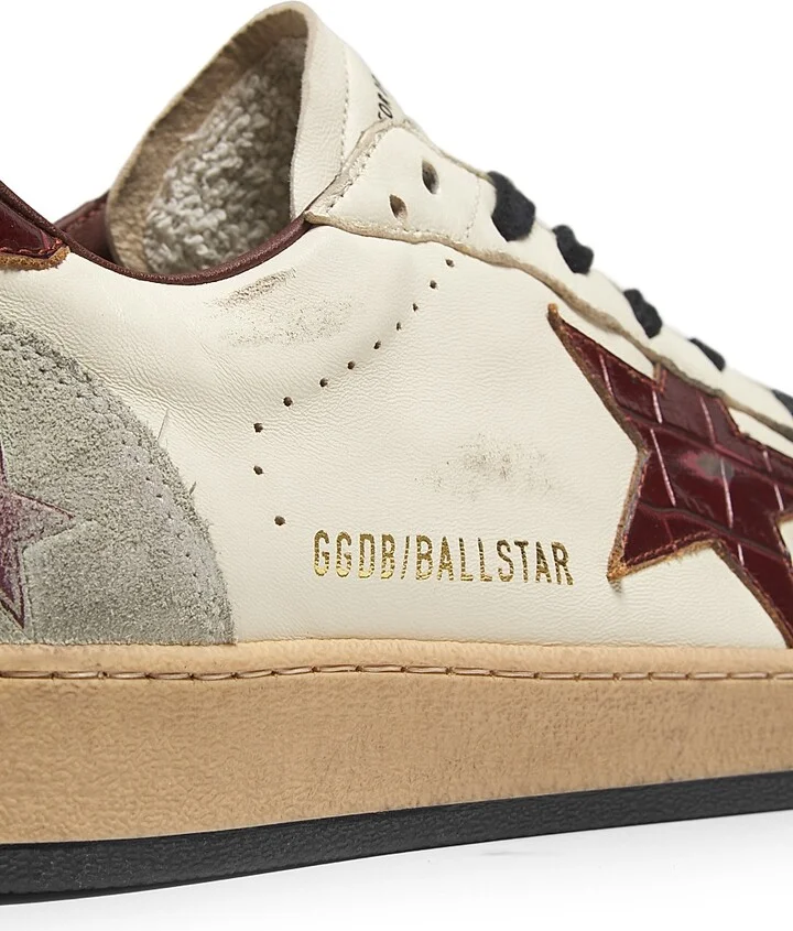 Men's Ball Star Leather & Suede Low-Top Sneakers - Beige Ice Cherry Mahogany - Size 8 - Image 5