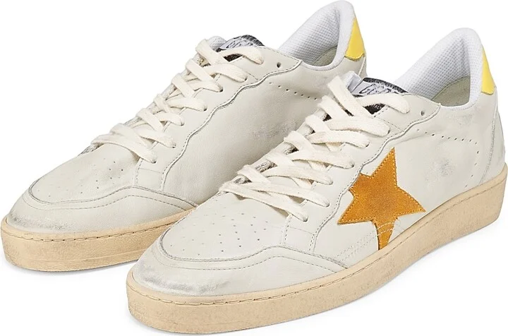 Men's Ball Star Leather & Suede Sneakers - White Cathay Spice Mimosa - Size 6 - Image 2