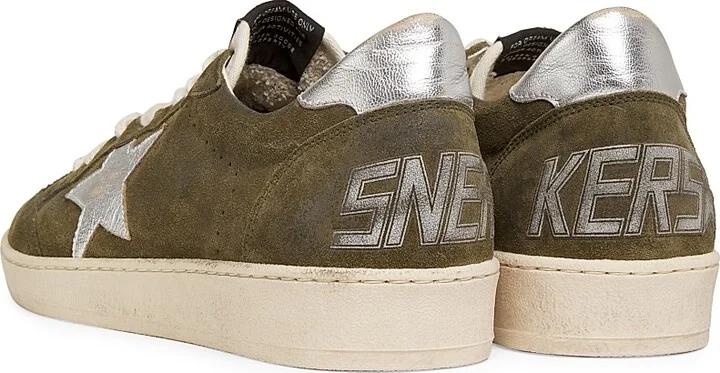 Men's Ball Star Suede & Leather Sneakers - Olive Night Silver - Size 7 - Image 3