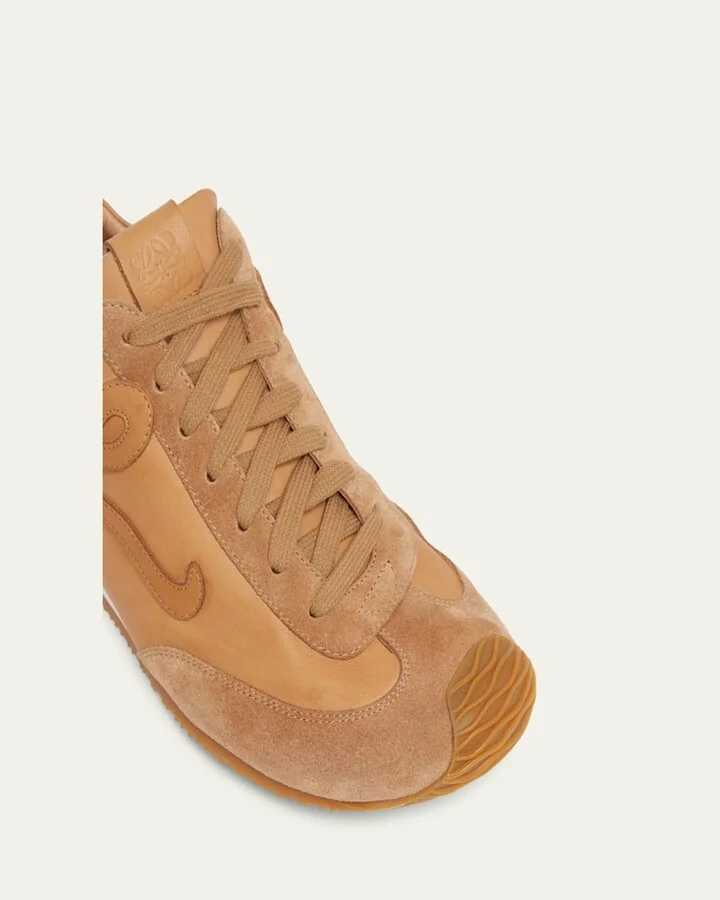 Men's Ballet Runner 2.0 Leather and Suede Low-Top Sneakers - Image 2