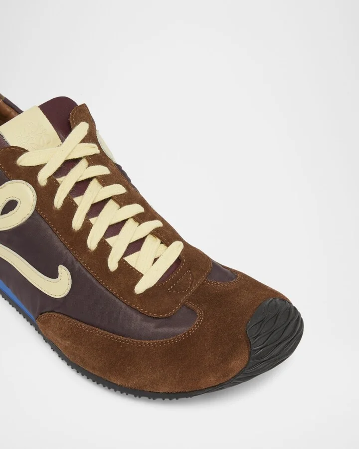Men's Ballet Runner 2.0 Nylon and Calfskin Low-Top Sneakers - Image 3