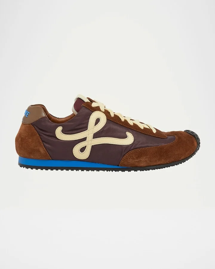 Men's Ballet Runner 2.0 Nylon and Calfskin Low-Top Sneakers