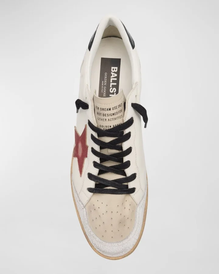 Men's Ballstar Crackle-Heel Leather Low-Top Sneakers - Image 2