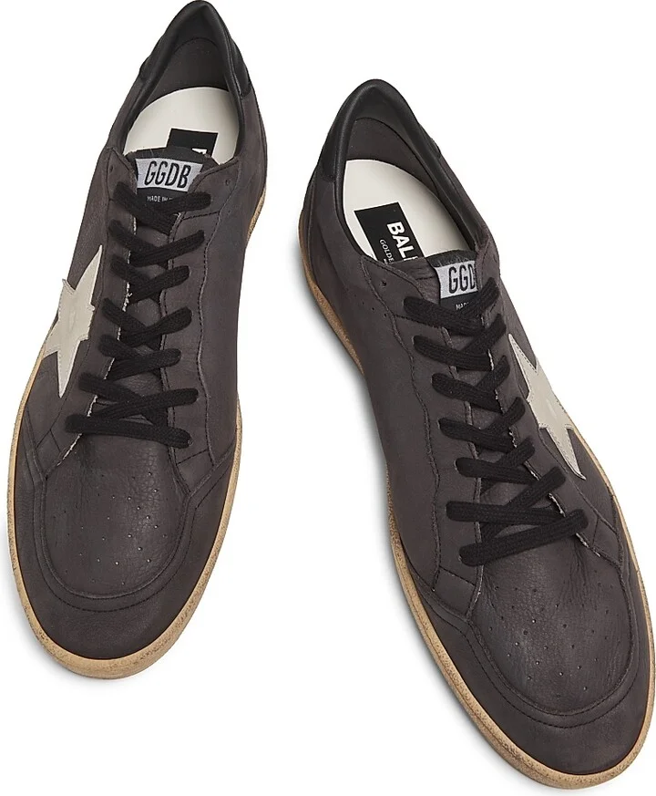 Men's Ballstar Leather Low-Top Sneakers - Dark Grey Sand - Size 8 - Image 4