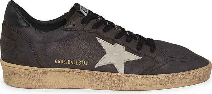 Men's Ballstar Leather Low-Top Sneakers - Dark Grey Sand - Size 8