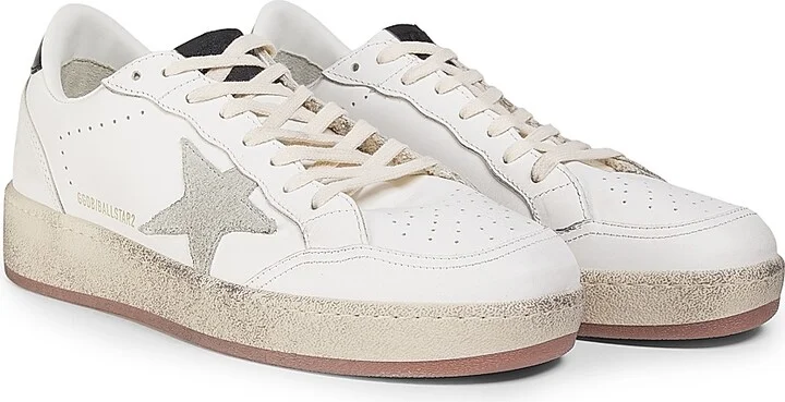 Men's Ballstar Leather Low-Top Sneakers - White Ice Black - Size 6 - Image 2