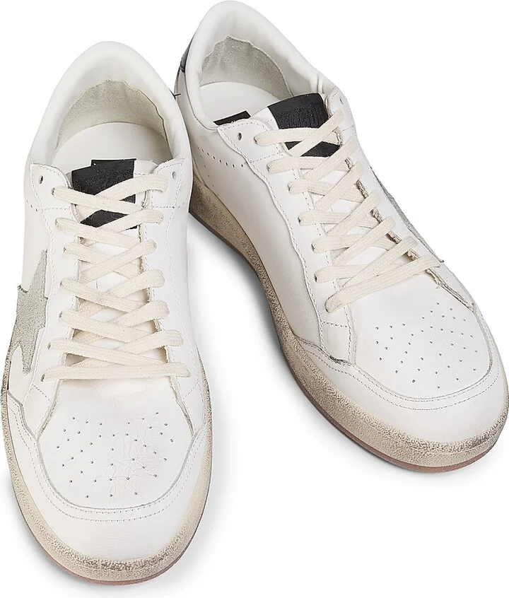 Men's Ballstar Leather Low-Top Sneakers - White Ice Black - Size 6 - Image 4