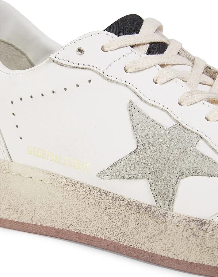 Men's Ballstar Leather Low-Top Sneakers - White Ice Black - Size 6 - Image 5
