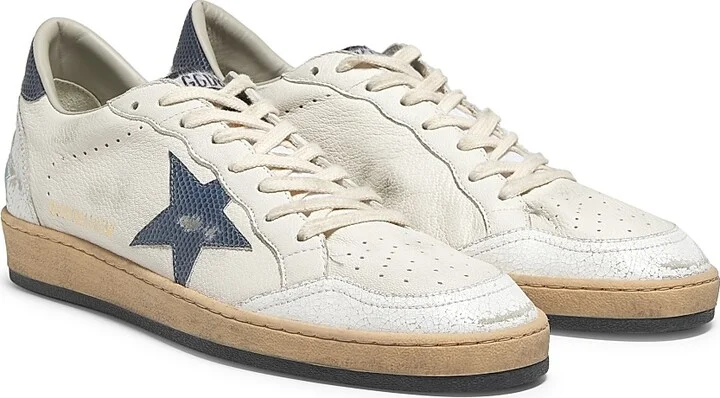 Men's Ballstar Lizard-Print Leather Sneakers - White Dusty Blue - Size 7 - Image 2