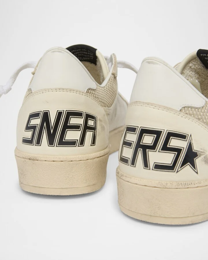 Men's Ballstar Mesh and Leather Low-Top Sneakers - Image 4