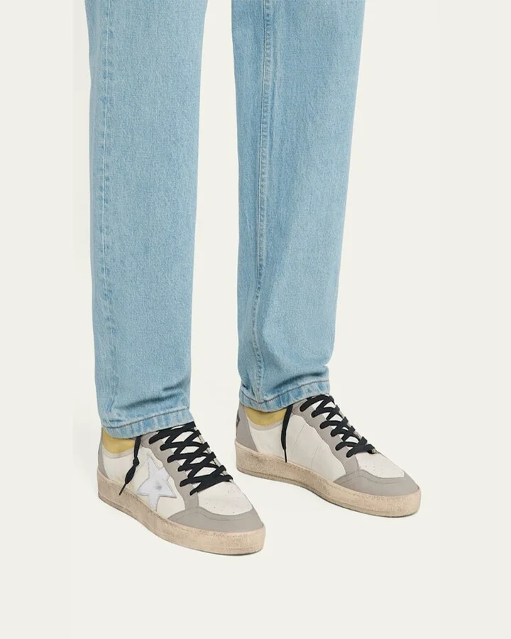 Men's Ballstar Metallic Leather Low-Top Sneakers, Exclusive - Image 3