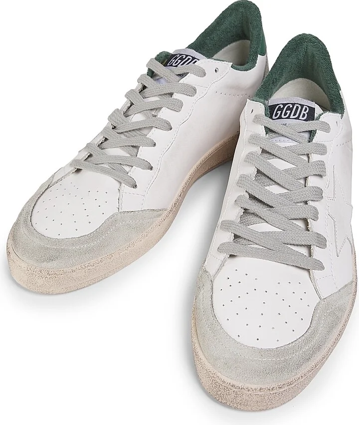 Men's Ballstar Textile & Leather Low-Top Sneakers - White Ice Green - Size 9 - Image 4