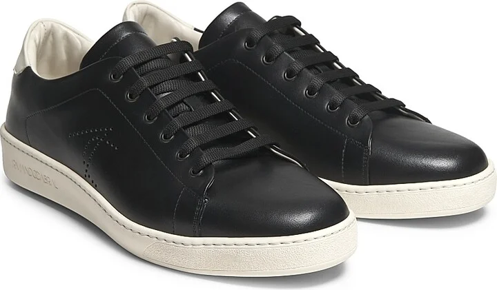 Men's Bamako Logo Leather Low-Top Sneakers - Noir - Size 7 - Image 2