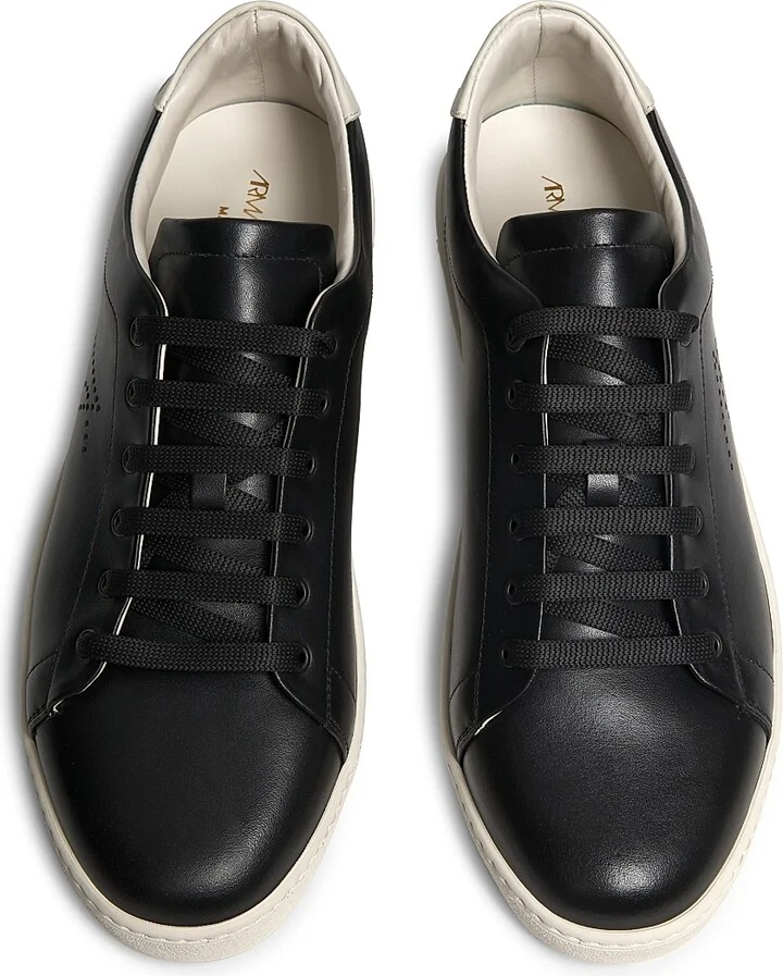 Men's Bamako Logo Leather Low-Top Sneakers - Noir - Size 7 - Image 4