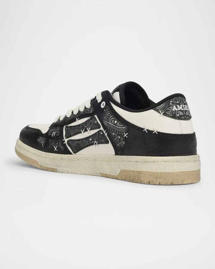 Men's Bandana Skel Top Leather Low-Top Sneakers - Image 3
