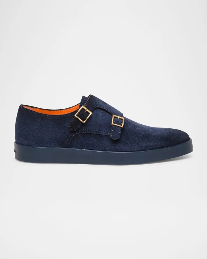 Men's Bankable Suede Double-Monk Strap Sneakers