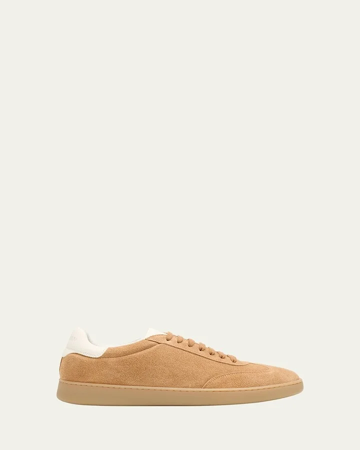 Men's Banner Suede Wingtip-Toe Low-Top Sneakers