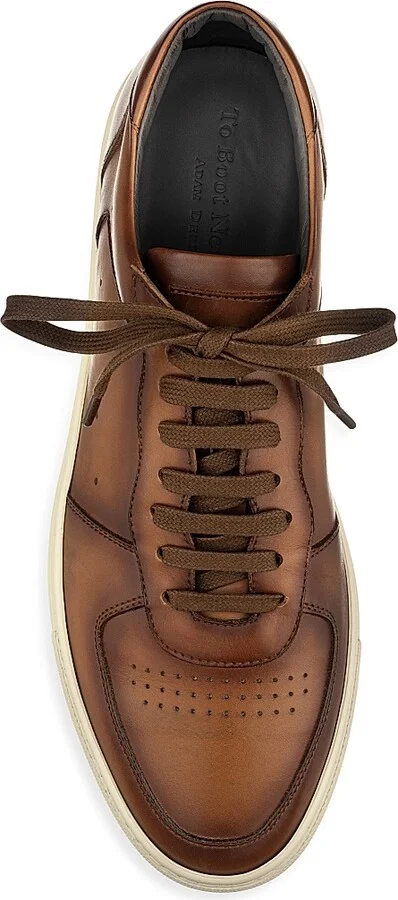 Men's Barbera Leather Sneakers - Brown - Size 7 - Image 3