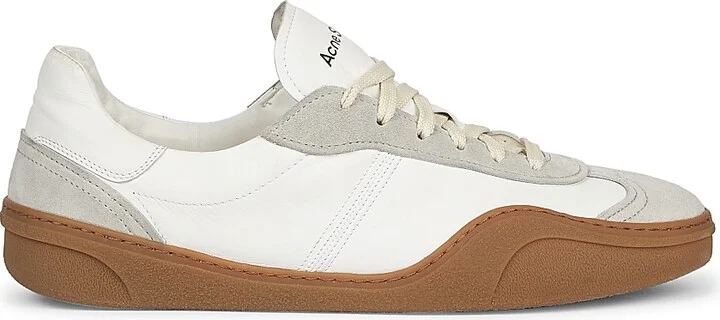 Men's Bars M Leather Low-Top Sneakers - White Brown - Size 8