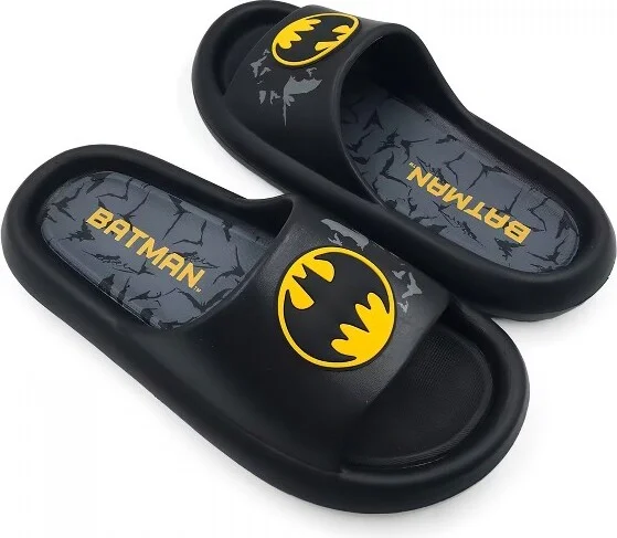 Mens Batman Logo Flip Flop Comfort Slide Sandals - Large