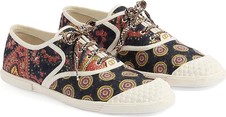 Men's Bay By Bay Sneakers in Voyage Imaginaire Denim Fabric - Multicolored - Size 9 - Image 2