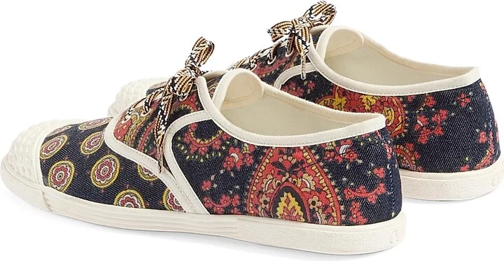 Men's Bay By Bay Sneakers in Voyage Imaginaire Denim Fabric - Multicolored - Size 9 - Image 4