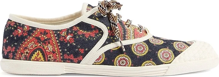 Men's Bay By Bay Sneakers in Voyage Imaginaire Denim Fabric - Multicolored - Size 9