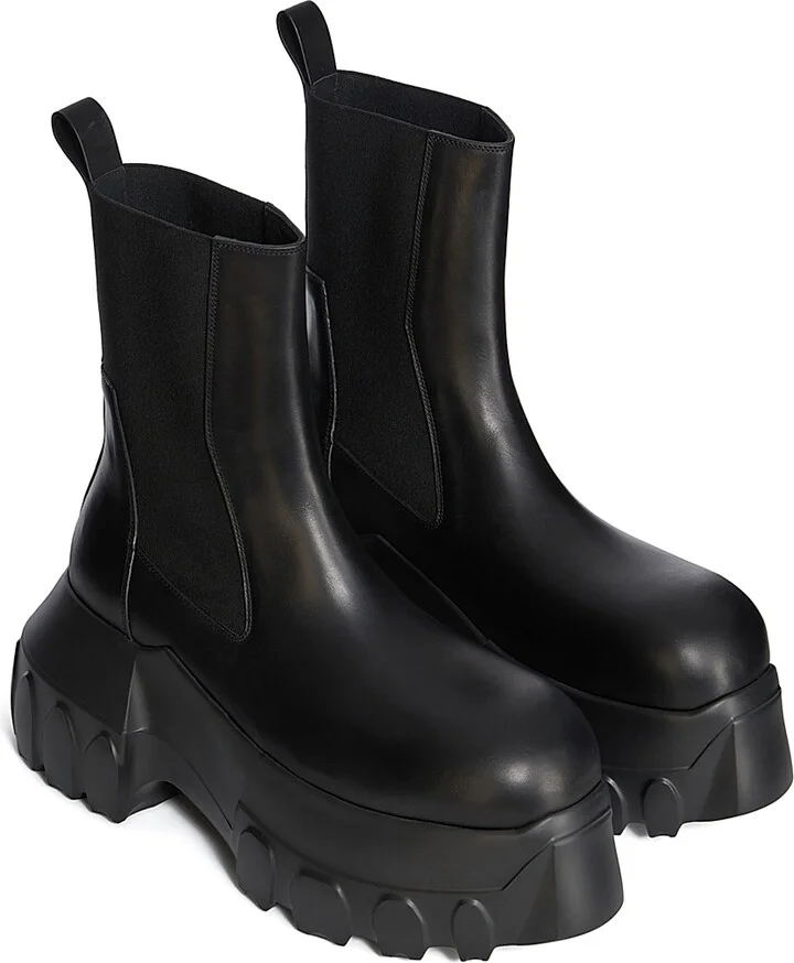 Men's Beatle Mega Tractor Leather Chelsea Boots - Black - Size 11 - Image 2