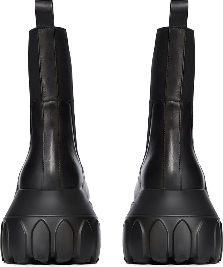 Men's Beatle Mega Tractor Leather Chelsea Boots - Black - Size 11 - Image 3