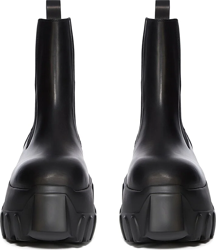 Men's Beatle Mega Tractor Leather Chelsea Boots - Black - Size 11 - Image 4