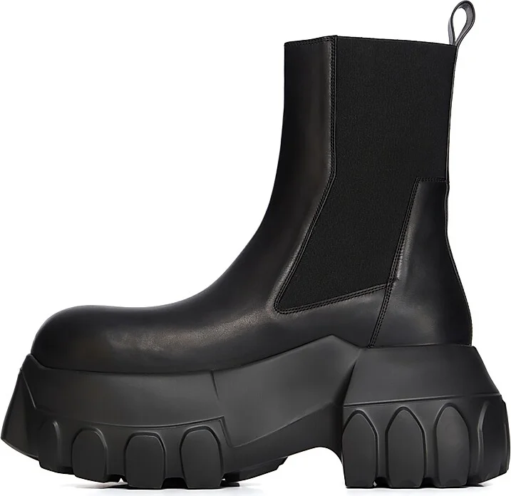 Men's Beatle Mega Tractor Leather Chelsea Boots - Black - Size 11 - Image 5